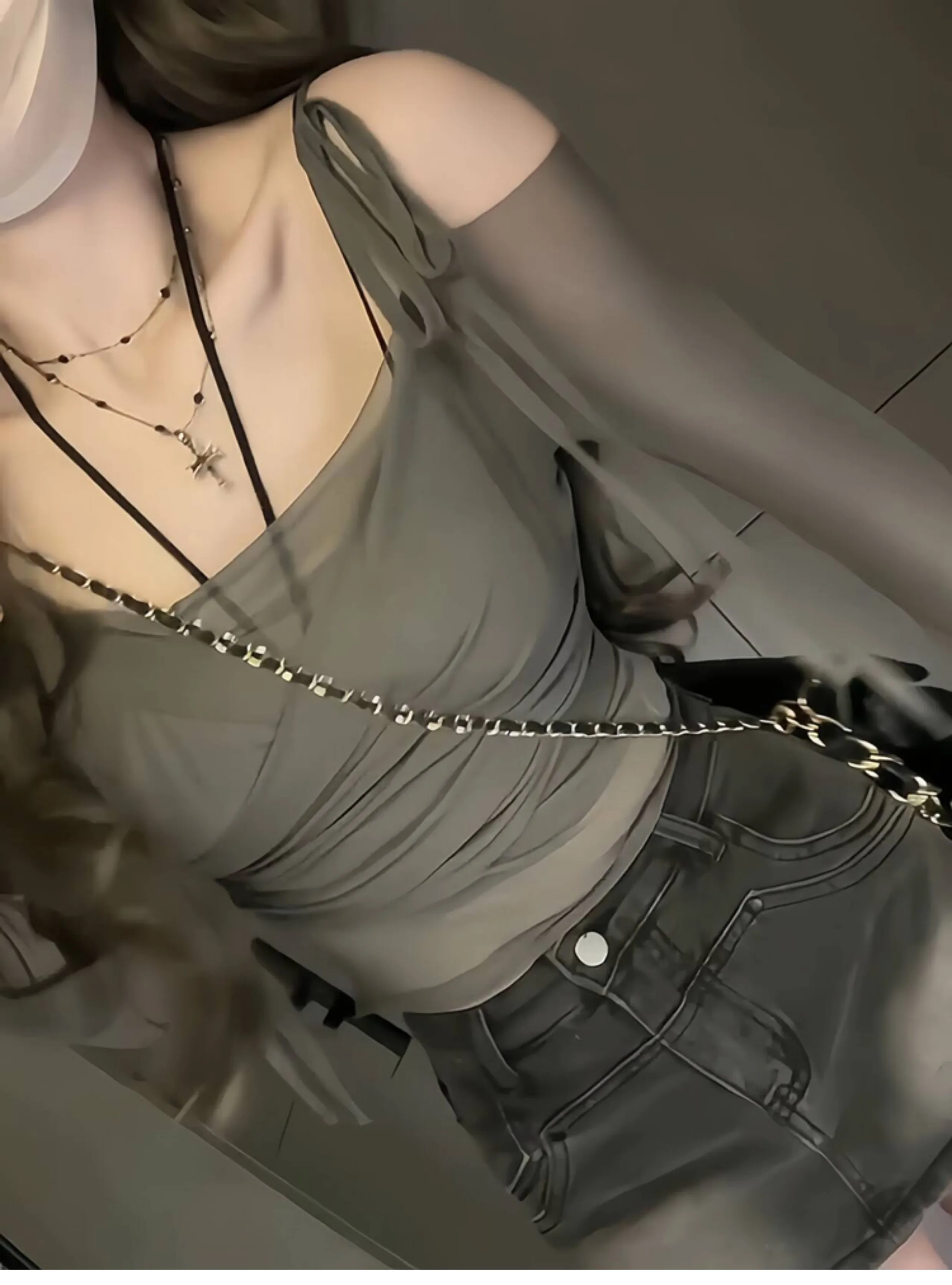 Solid Slash Neck Crop Tops Sexy Off Shoulder Straps Long Sleeve T-Shirts Slim Mesh Tees Y2K Streetwear Women