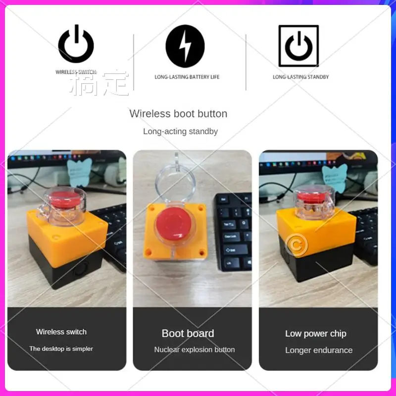 AP-Desktop Computer PC Wireless Power-On Button DIY Personalized Power-On Start Wireless Remote Control PC Switch Easy To Use