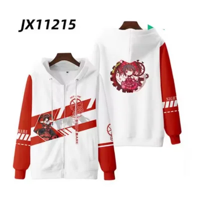 

2025 top 3D Printed Anime Date A Live Girl Tokisaki Kurumi Nightmare women's Sweatshirt Hooded Hoodies Harajuku Man Clothing