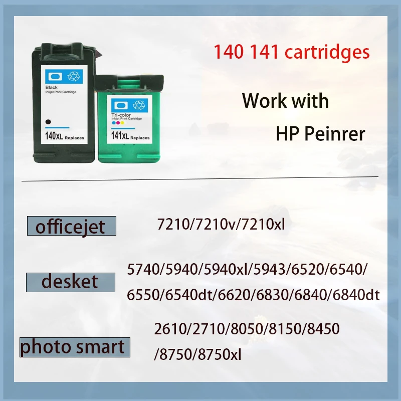 Vilaxh-Reemplazo de cartucho de tinta remanufacturado para HP 140, 141, HP140, Photosmart C4583, C4283, C4483, C5283, D5363, 140XL, 141XL