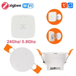 Zigbee Wifi Human Presence Sensor 24G 5.8G Radar Detector Millimeter Wave Smart Home Motion Sensor Luminance/Distance Detection