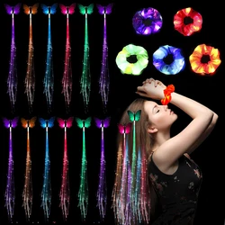 Butterfly Glowing Hair Braid Hair Clips Christmas Decorations LED Party Hairlights Halloween Glowing Rubber Band Neon Birthday