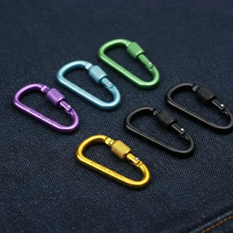 Aluminum Alloy Keychain Carabiner Safety Buckle Camping Lock Clip for Outdoor Hiking Multifunction Key Organizer