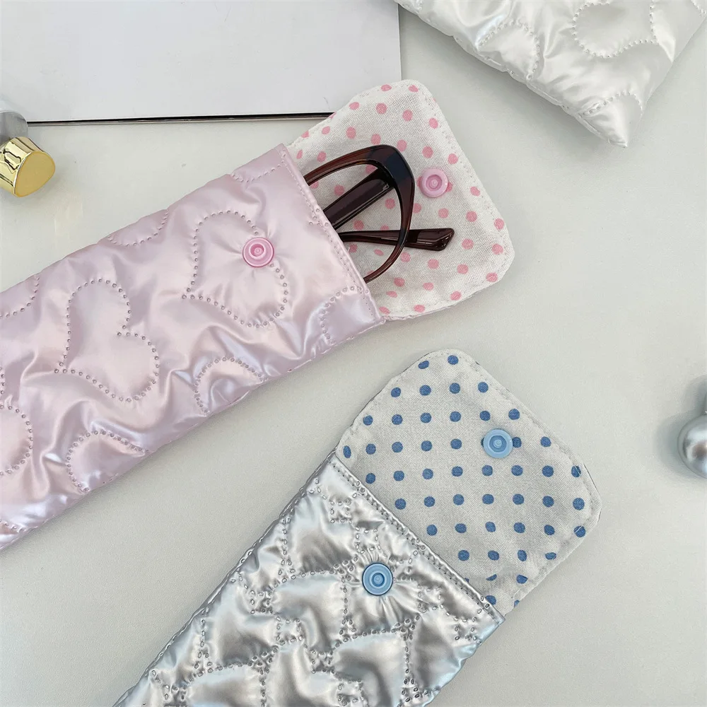 Girls PU Bow Sunglasses Bag Soft Cotton‑Padded Portable Eyeglass Pouch Travel Glasses Storage Organizer