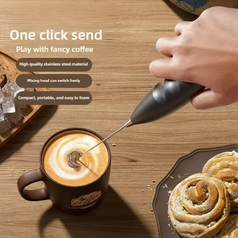 電動ミルク泡立て器ハンドヘルド電動ミキサーラテコーヒーチョコレート卵ビーター電動ミキサー家庭用コーヒーツール電動