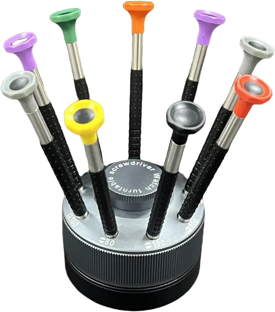 

9-Piece Precision Screwdriver Set for Watch, Eyeglass, and Jewelry Repair with Extra Blades