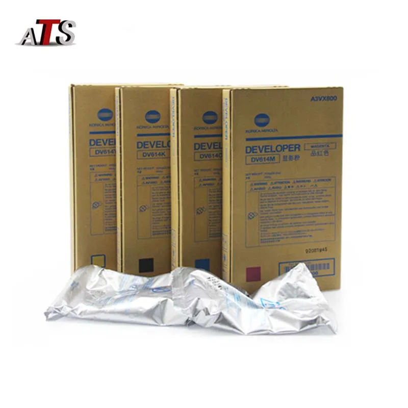 1Set/4PCS DV614 Bizhub Press C1060 C1070 C3070 Brand New Original Developer for Konica Minolta Genuine Carrier Powder