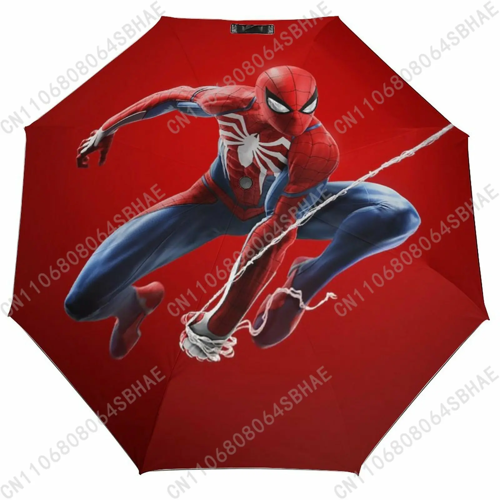 

Marvel Spider Man Automatic Foldable Umbrella One Button Umbrella with Black Coating Umbrella with Matching Pouch Cosplay