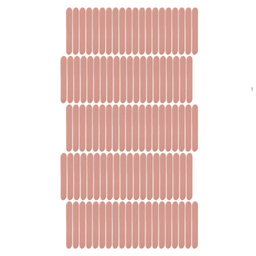 100pcs Pink Disposable Nail File Double Sided Mini Size Double Sided Emery Board Wood Board Grinding Nail File Manicure Tool