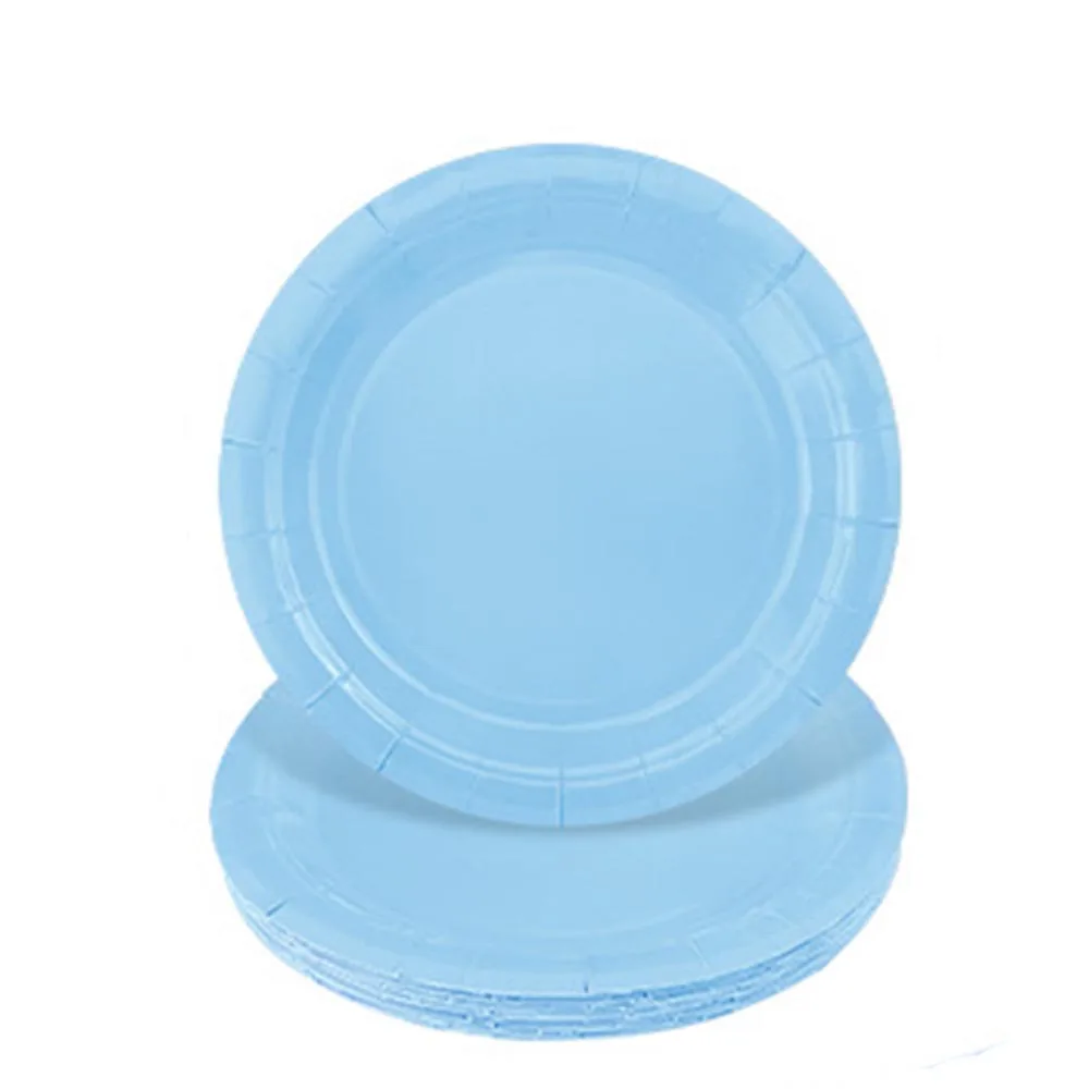 10/50 Stück 7'' und 9'' Geburtstags-Einweg-Pappteller einfarbig Partyzubehör Geburtstag Babyparty Dekor Dessert/Salatteller – Detail 2