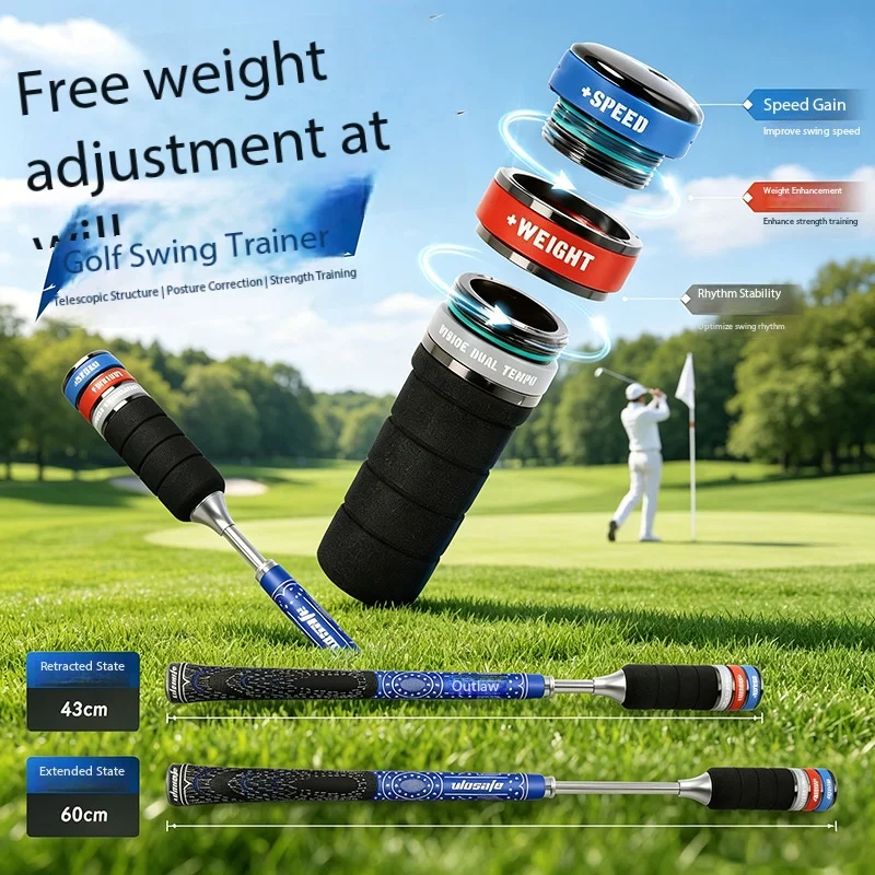 Adjustable Weight Golf Swing Stick Audible Rhythm Trainer Golf Swing Practice Training Equipment