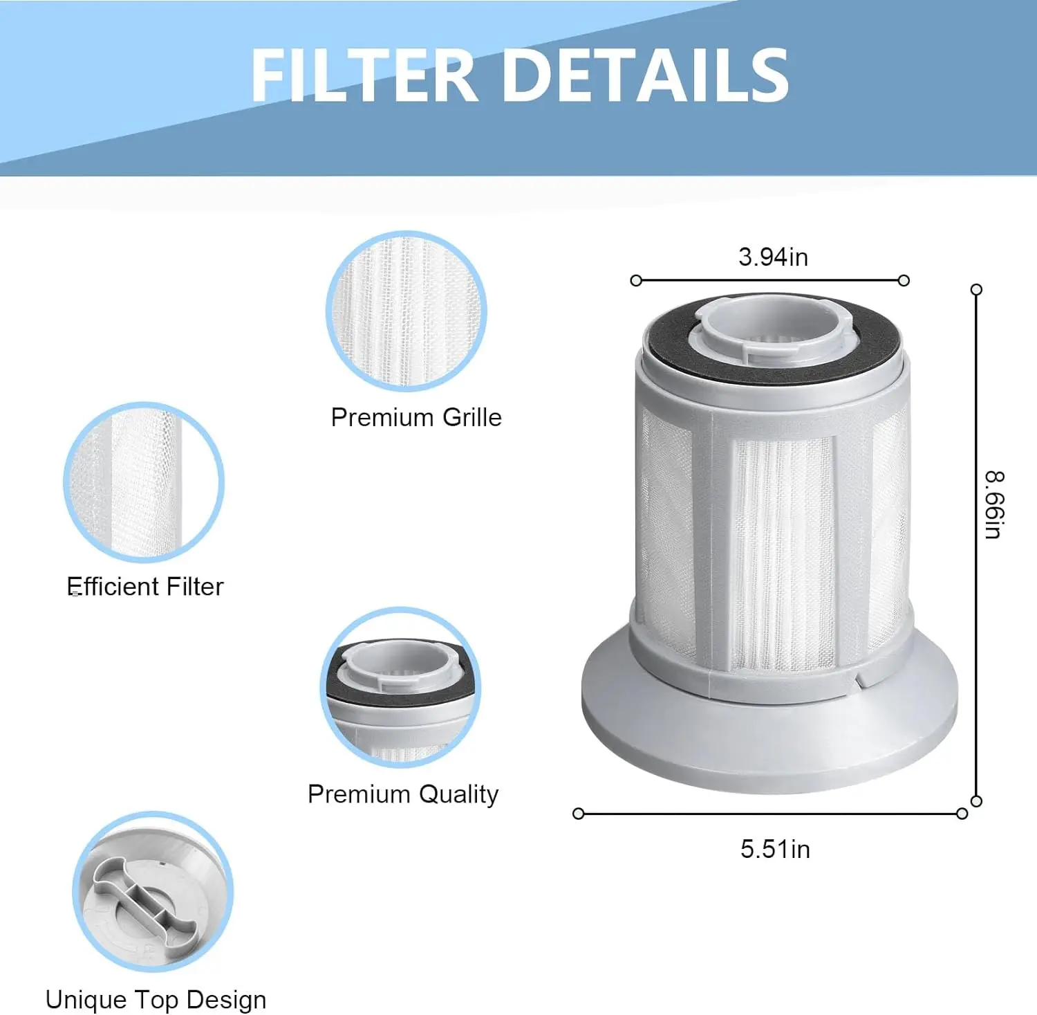 Replacement Vacuum Cleaner Filters, Fit for guinea pig, Canister Series, 2156, 2156A, 1665, 1665W, 16652, 2156E