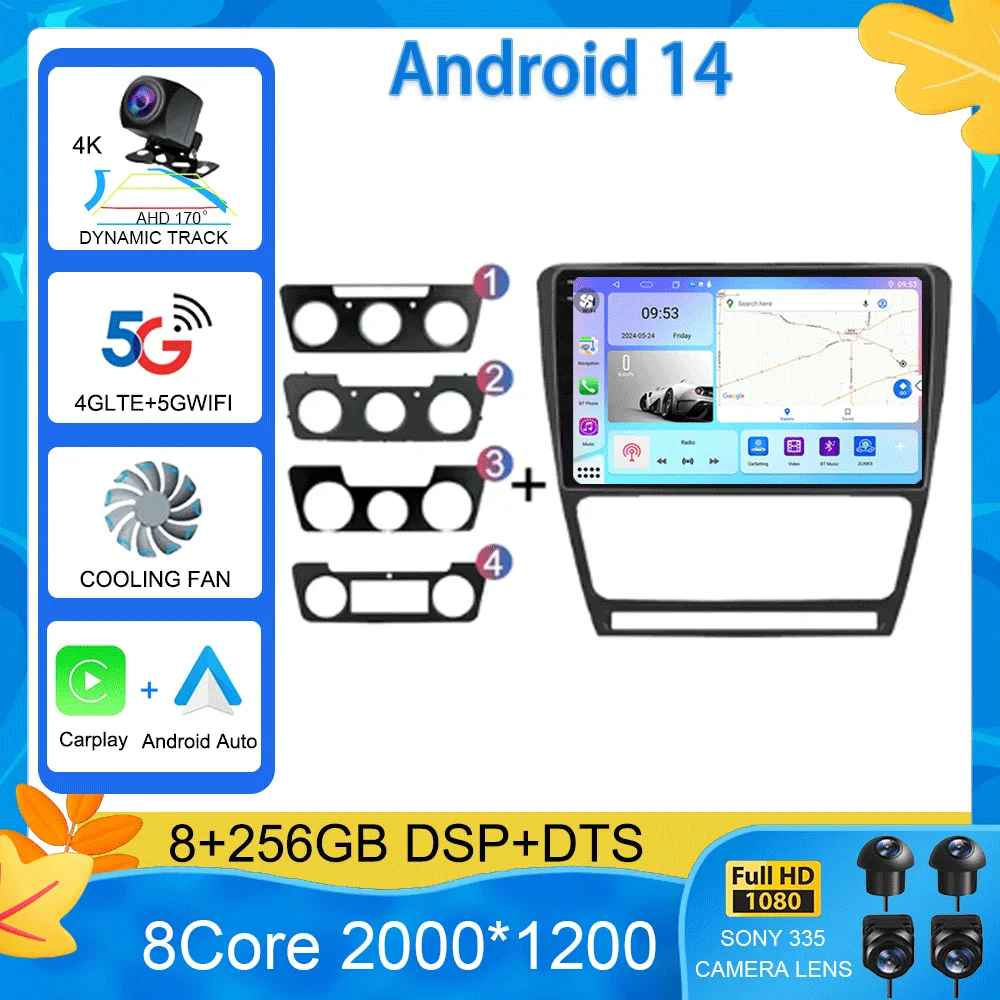 

Android 14 Car Radio for Skoda Octavia 2 A5 2004 - 2013 Multimedia Video Player Navigation Stereo DVD Carplay Audio Head Unit