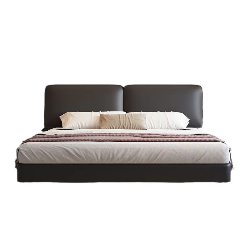 

Simple and minimalist, double bed, light luxury, double master bedroom, bedroom wedding , modern wooden Italian style