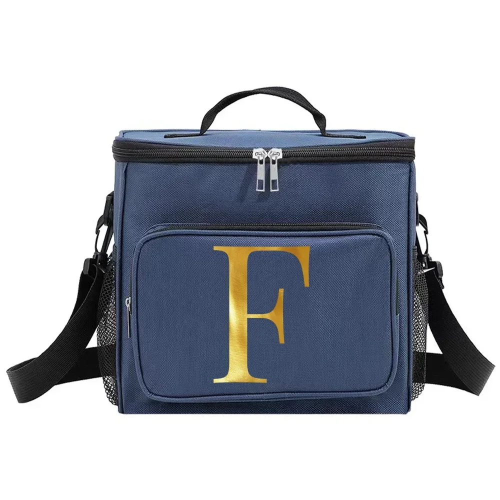 Insulated Bags Lunch Bag Cooler Box Shoulder Storage Lunchbag Thermal Organizer Handbag Camping for Men and Women Letter Series