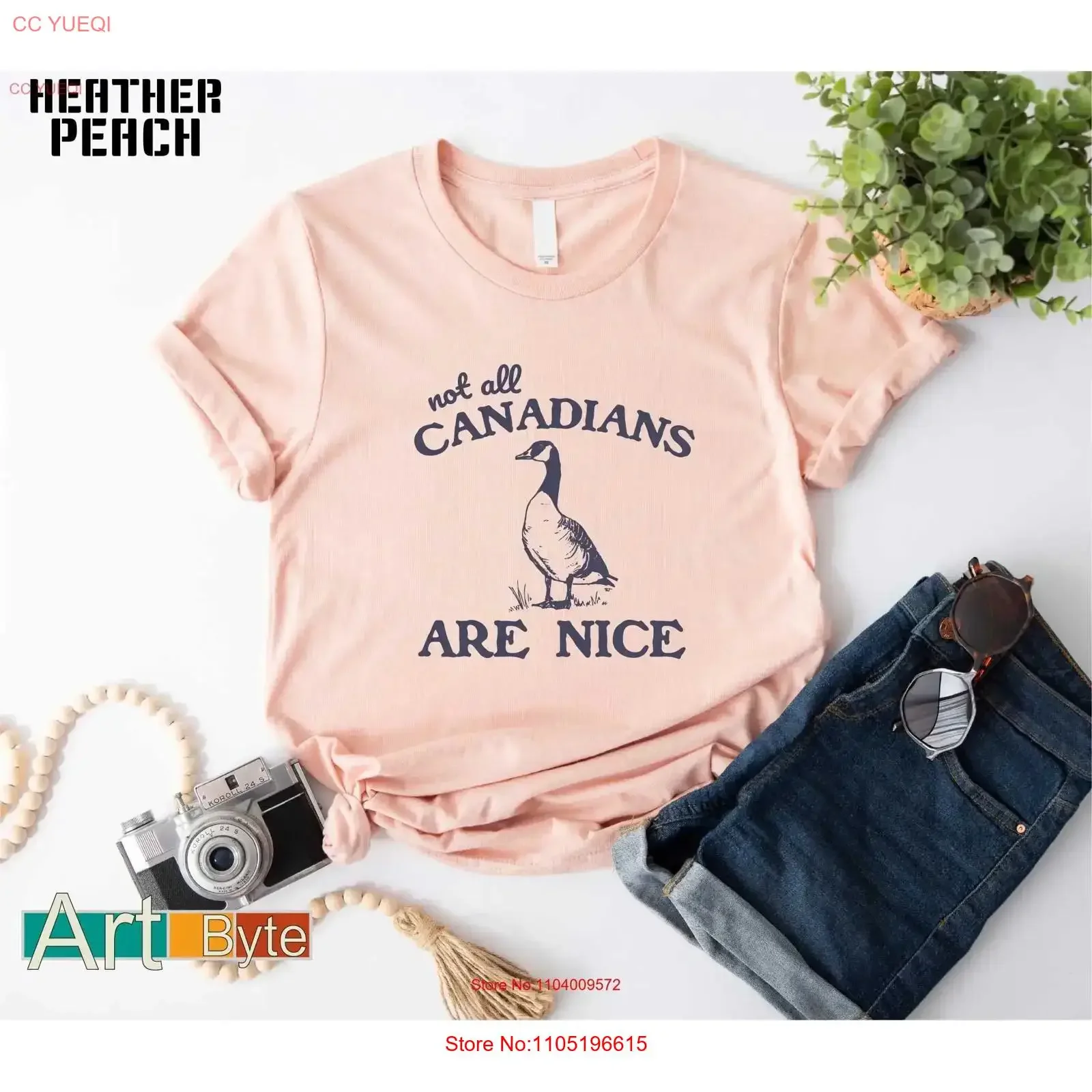 Not All Canadians Are Nice T Shirt Canada Day Proud Canadian Goose Geese for Her Friend s vintage Washed Casual graphic