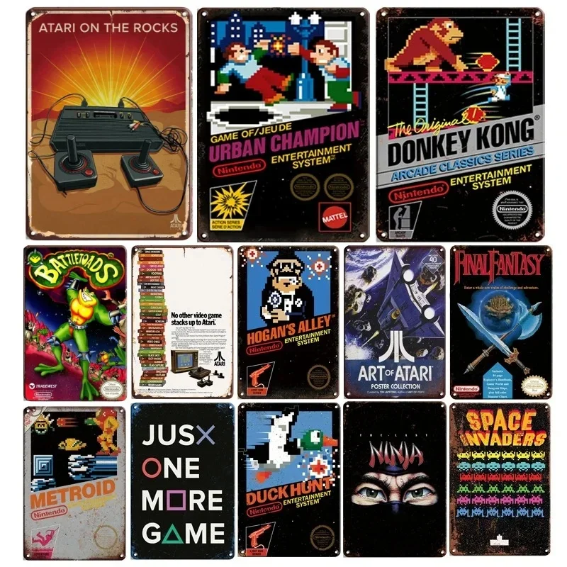 Metall Zinn Poster Videospiel Retro Metall Zinn Zeichen Plaque Poster für Bar Club Wand Dekor Retro Home Vintage Wand Platte Anhänger