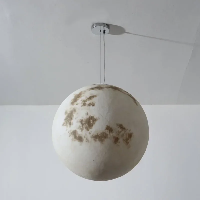 Nordic Modern Full Moon Chandelier Creative Retro Art Ball Home Decor Lamp Unique Lighting Fixture