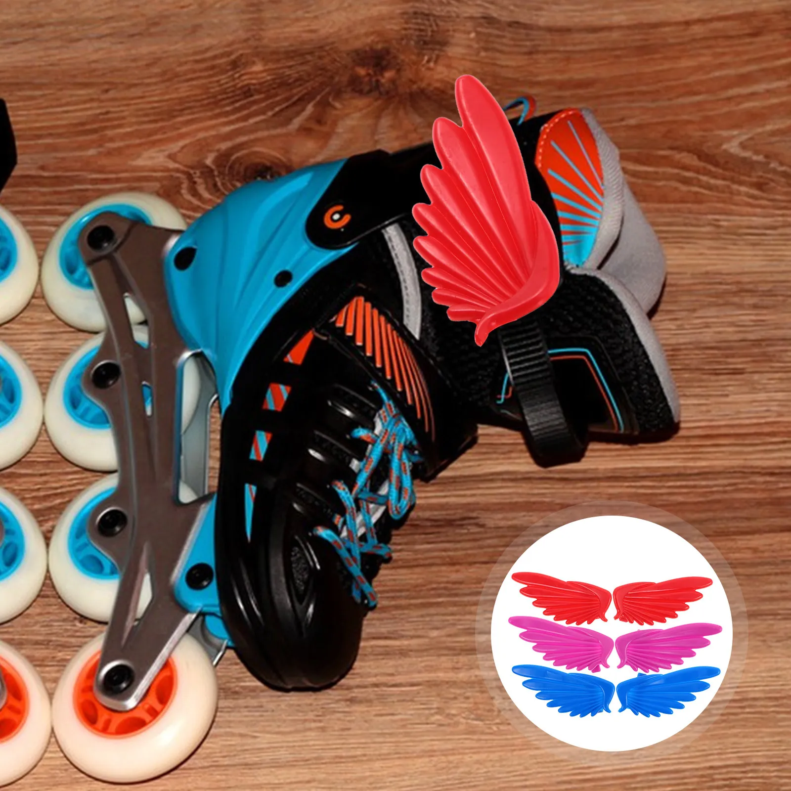 6Pcs Small Charms for Roller Skates Decorative Shoe Wings Stylish Colorful DIY Fashion Accessory Creative Ornament