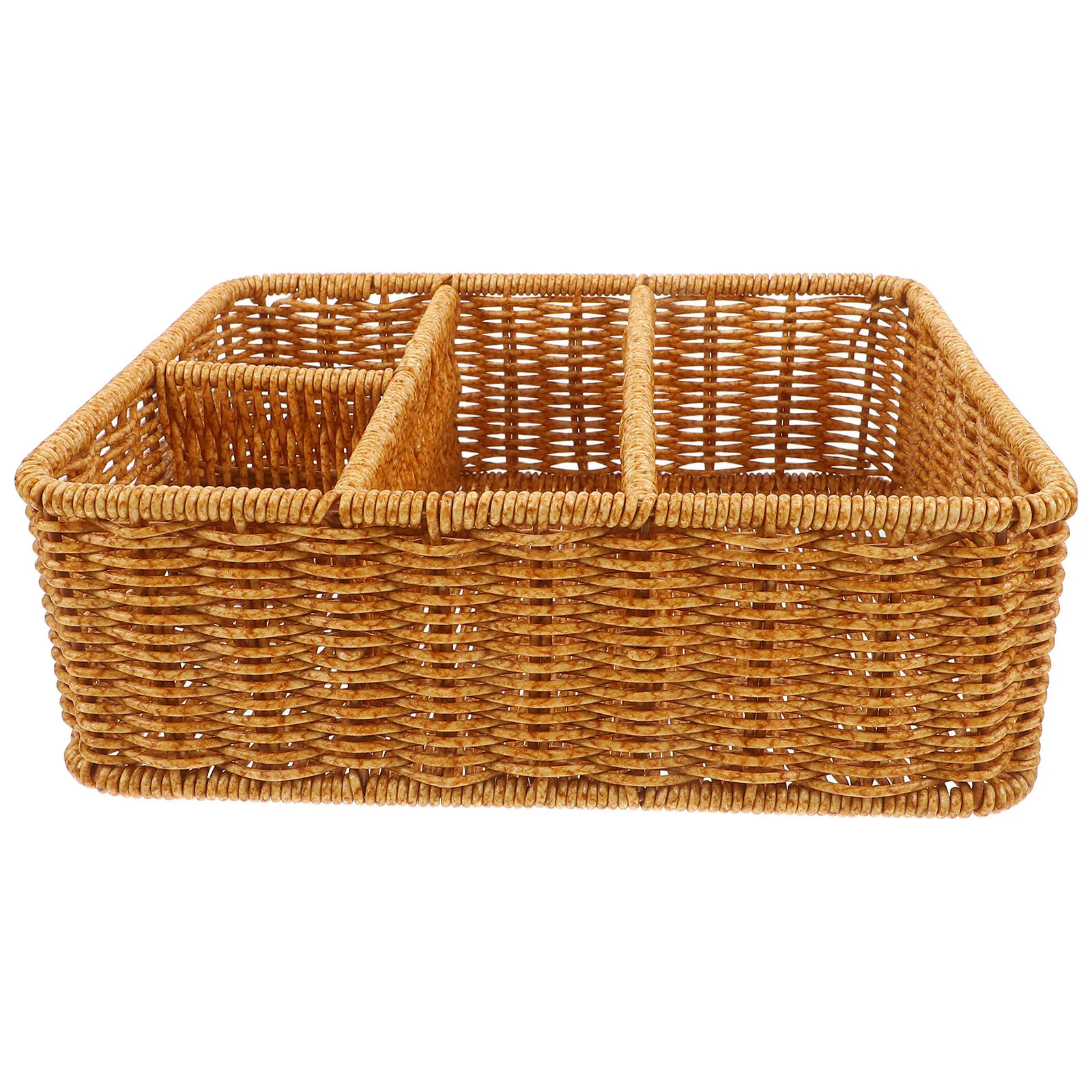 

Woven Desktop Basket Remote Control Storage Box Multi-Functional Organizer Sundries Container for Home Office Decorative Basket