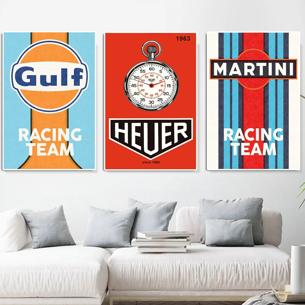 Le Mans Grand Prix Team Magazine Cover Poster And Print Vintage Luxury Sports Car Canvas Painting Racing Wall Art Room Decor