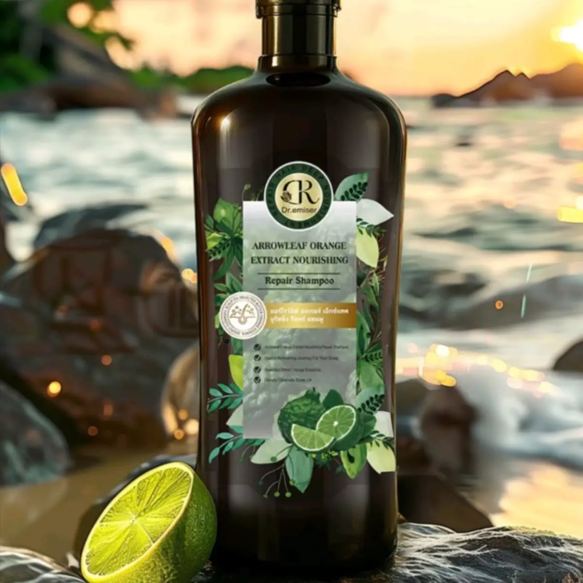 Dr.emiser Kaffir Champú de lima, control de aceite refrescante y cuidado del cabello, fórmula de limpieza suave