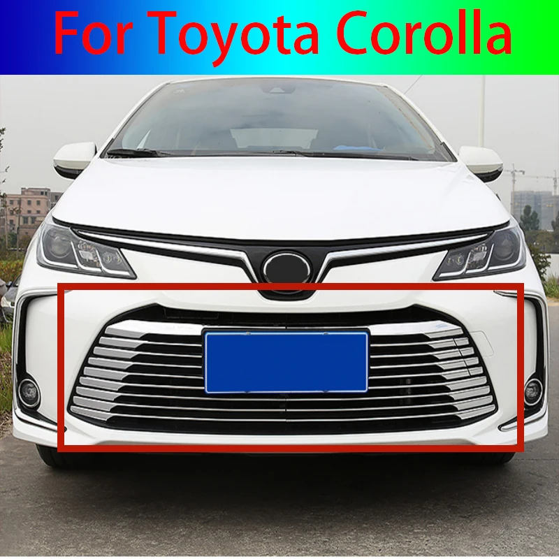 

Car cover Bumper engine Stainless Steel Chrome Trims Front Bottom Grid Grill Grille Hoods For Toyota Corolla 2019 2020 2021