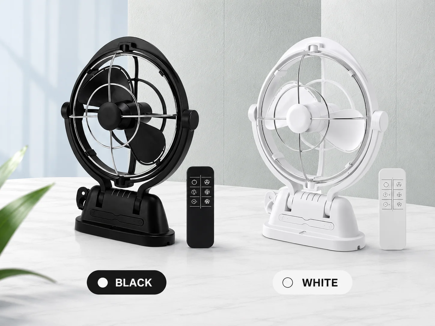 Best Selling RV Electric Fan with Remote Control 3 Speed 180° Rotation Good Quality White RV Silent Fan