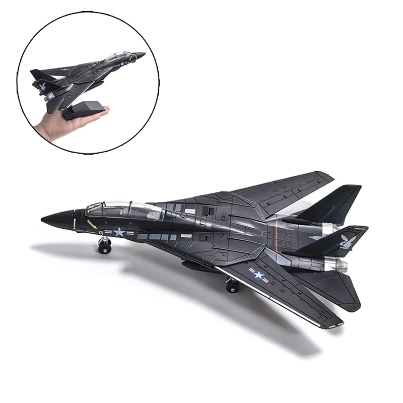 1/72 Scale F14 Fighter Plastic Assembly Military Plane Model White Black Desert Style Home Collection Decoration Creative Gift