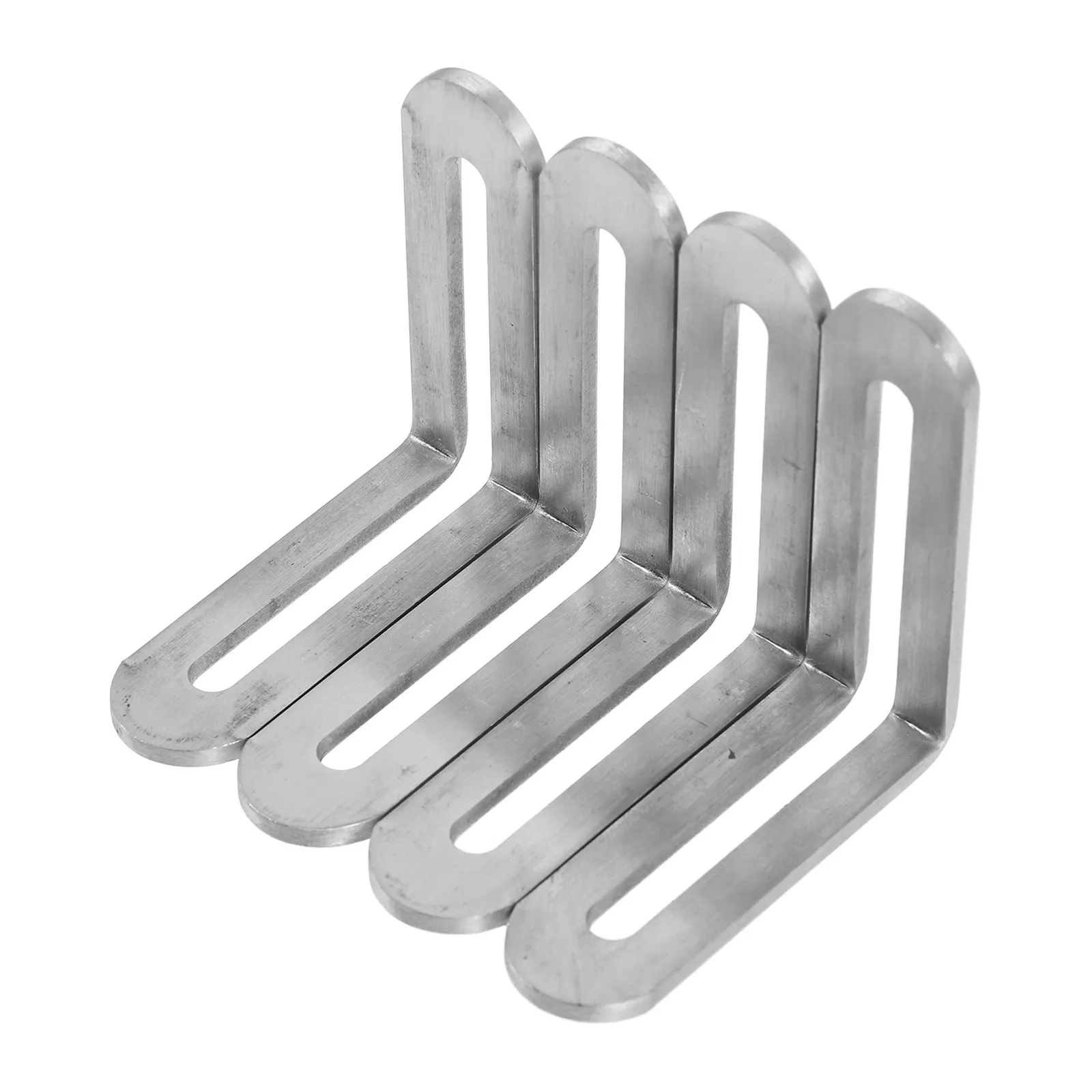 4Pcs Rustproof Stainless Steel Adjustable Slotted Angle Bracket L Bracket for Cabinet Shelf Wall Mounting Corner Reinforcement