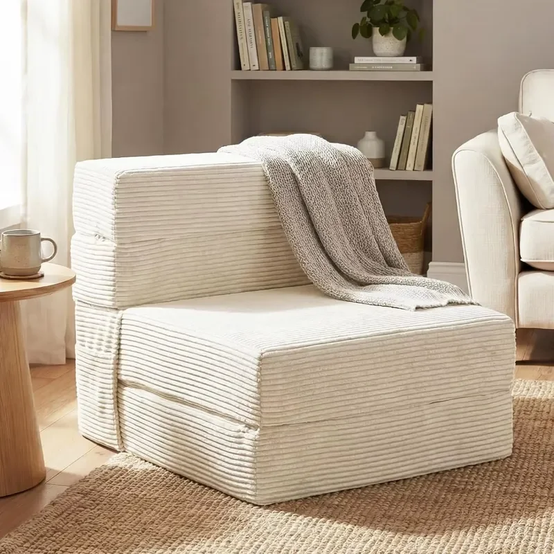 Wholesale Corduroy Sofa Bed, Folding Lounge Chair Convertible Couch, Vacuum Compressed Portable Sofa for Apartment Living