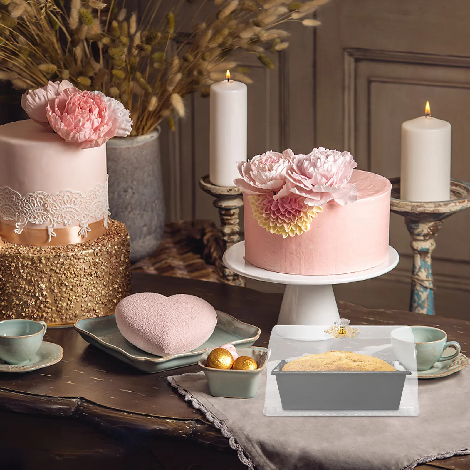 Clear Food Cover Transparent Plastic Cake Cover Reusable Dessert Lid Multi-Function Desktop Food Protector Fine Sealing Moisture