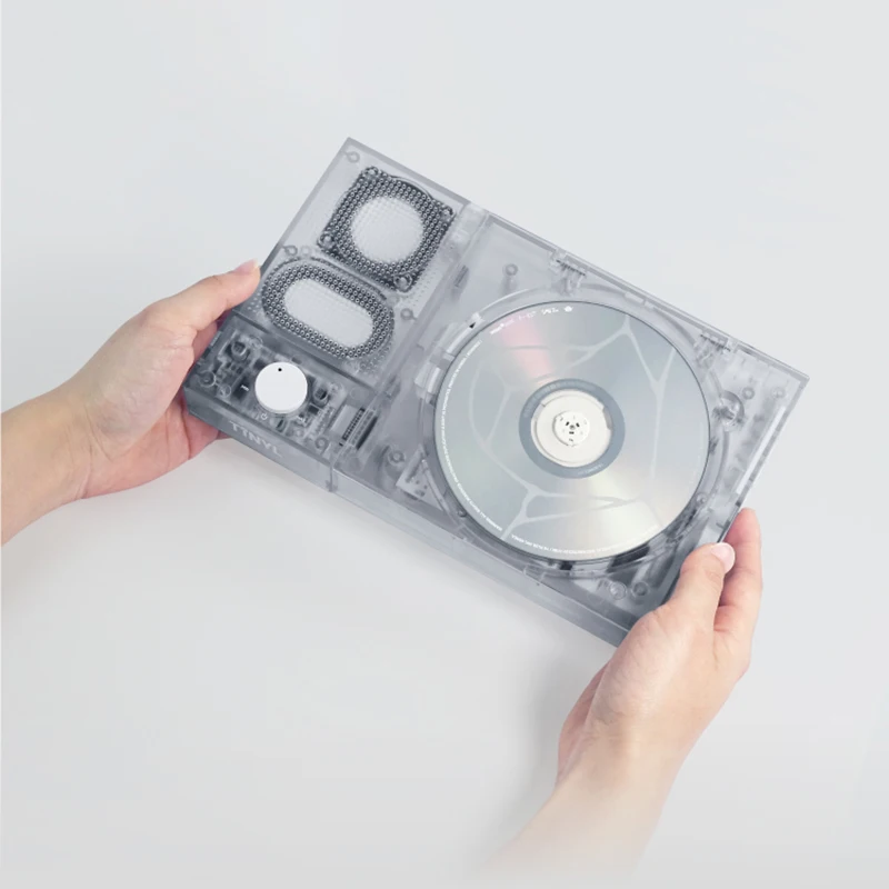Soft Mist White Hi-Fi CD Player Album Player Bluetooth Detachable CD Player Vintage Disk Player