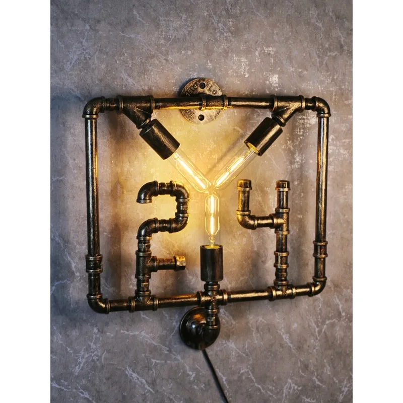 

Tribute to Kobe Black Mamba No. 24 Industrial Style Wrought Iron Wall Lamp Loft American Retro Creative Personality Water Lamp