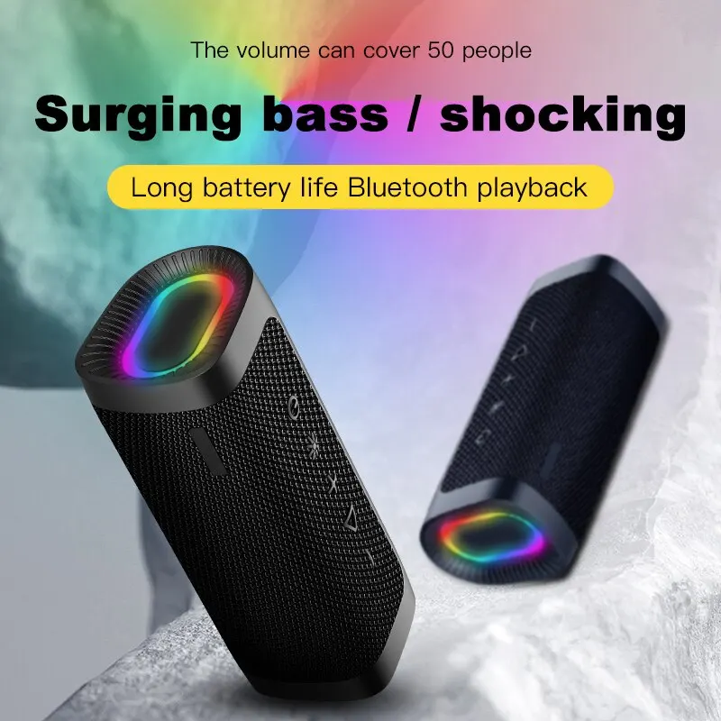 New Wireless Bluetooth EBS-607 10W 1800mah RGB Speaker with LED Light Powerful Bass Boom Music Box