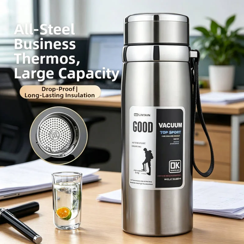 800ml Thermal Bottle Portable Sling Business Sports Kettle 316 Stainless Steel Insulated Cup Large Capacity Vacuum Water Cup