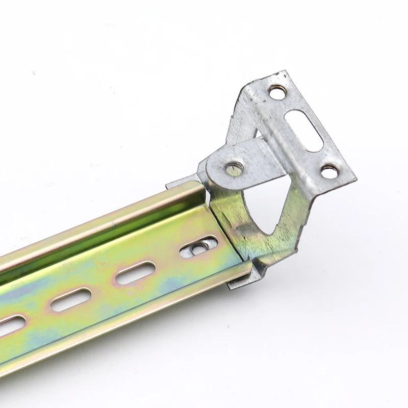 2 PCS DIN Rail 45° Degree Base Cold-rolled Steel Plate Electrical Installation Slipper Stand DIN Terminal Track Accessories