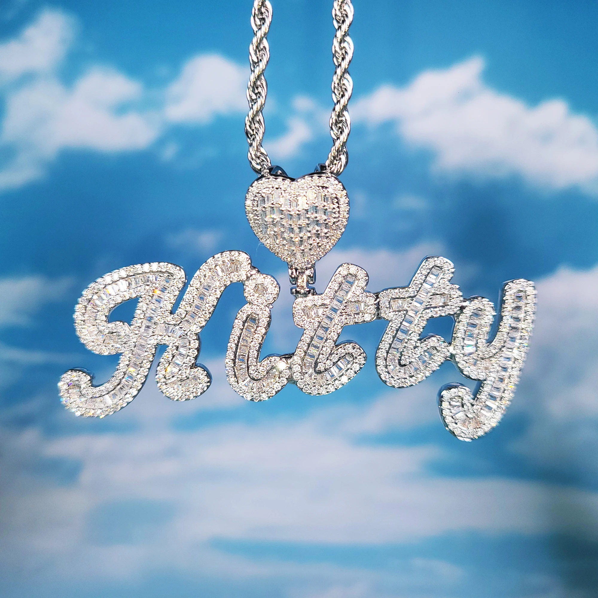 Customized Letters Pendant, Name Necklace, Personalized Gifts for Her, Birthday Gift, Bling Women's Jewelry & Accessories