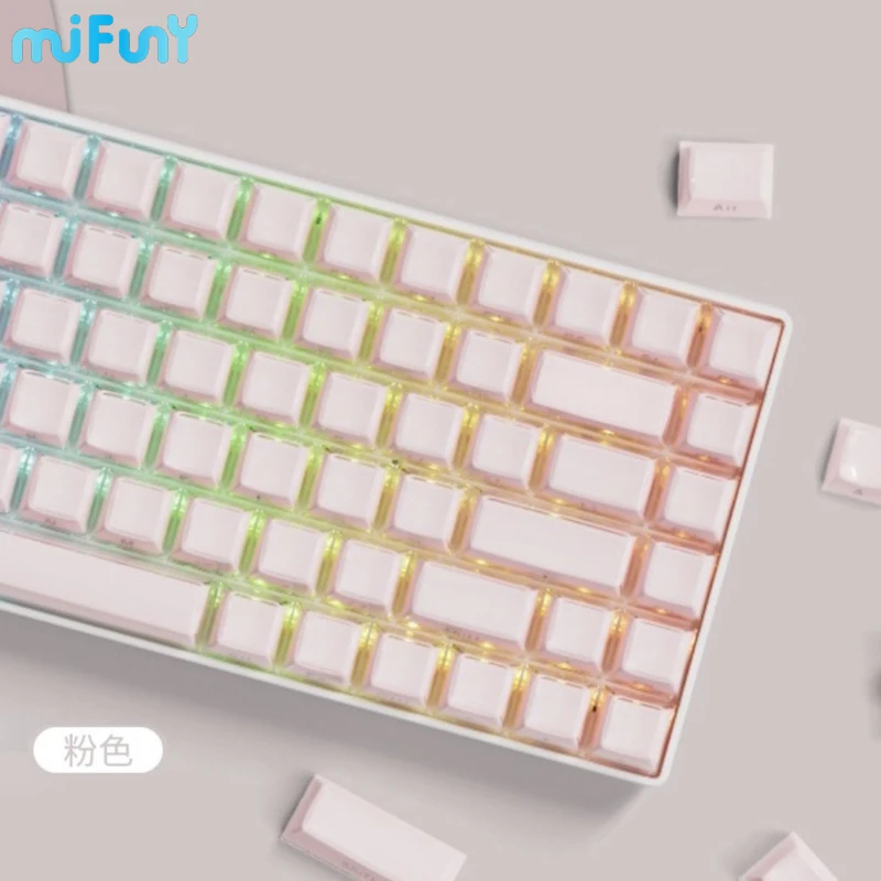 Crystal Jelly Keycap Translucent 113keys ABS Side Engraved Keyboard Cap Two-colour Injection Moulding Keycap Mechanical Keyboard