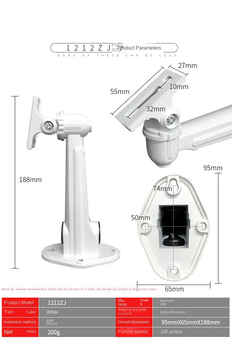 Camera Mounting Bracket Aluminum Video Surveillance Security Camera Mounts Wall Ceiling Mount Camera Support