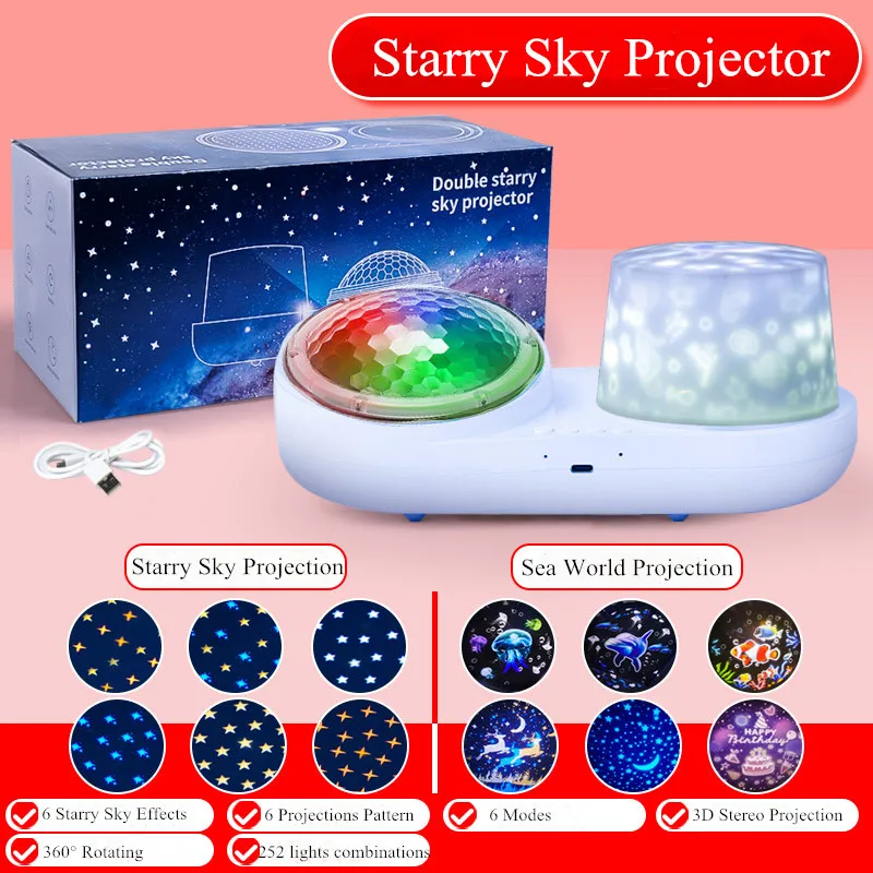 Starry Sky Night Light Planet Magic Projector Earth Universe LED Lamp Colorful Rotate Flashing Star Kids Baby Christmas Gift