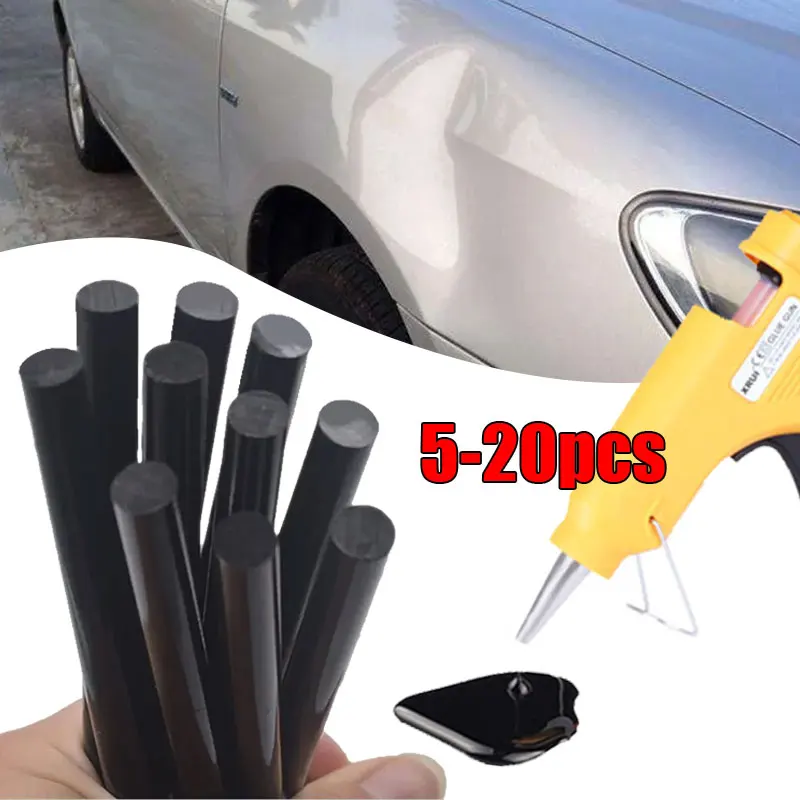 

20Pcs Car Dent Repair Glue Sticks 7x100mm 7x150mm Car Body Paintless Dent Repair Black Hot Melt Strip Repairing Glue Stick Tools