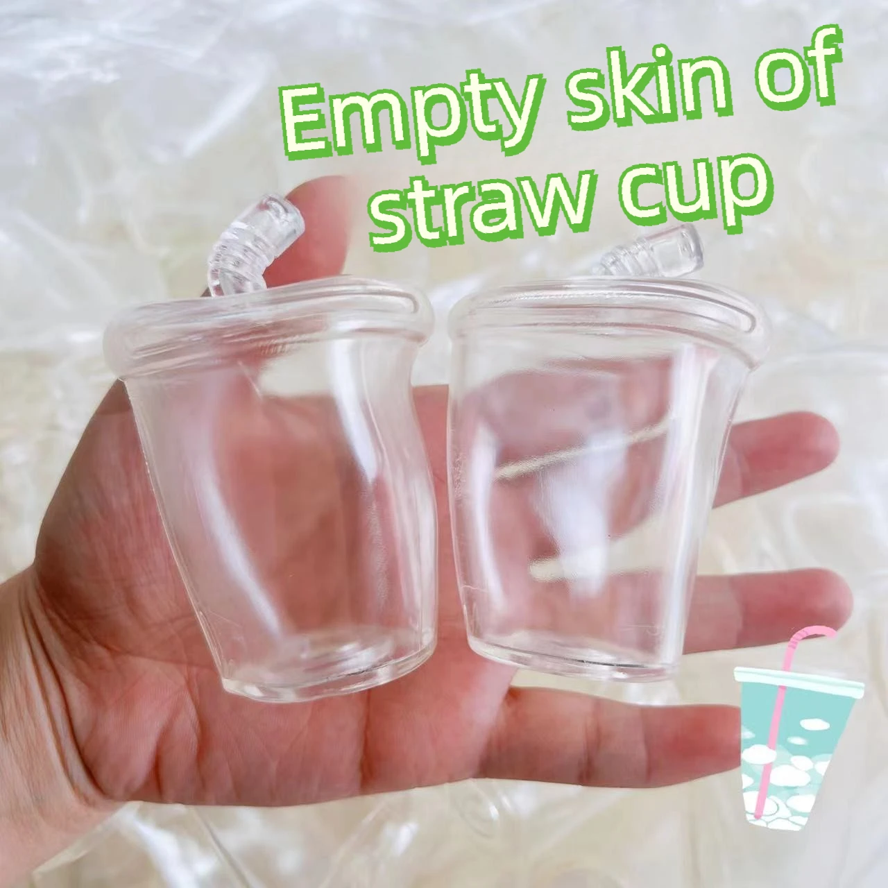 DIY Squishy Appliance Straw Cup Transparent Stress Ball  Pressure Squeeze Toy Skin Mold for Office Home and Travel Relax Use