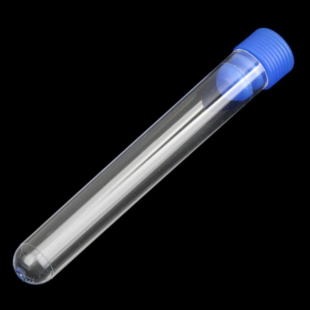 20Pcs 100x15mm Blue Plastic Test Tubes Round Bottom Screw Cap Non Graduated Leakproof Chemically Resistant for Lab Samples Food