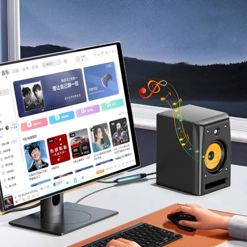 Imagen 2 del producto Convertidores USB a óptico SPDIF, adaptador sonido analógico a Digital para mejorar sonido, Cable óptico para