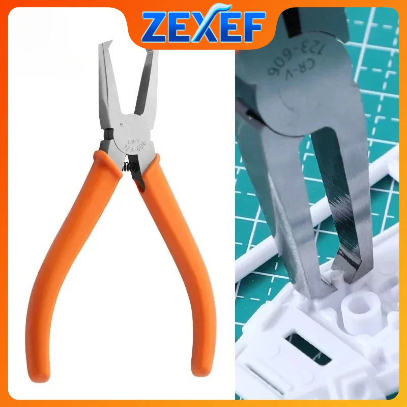 

ZEXEF Plastic Cutting Pliers 90 Degree Double-Edged Flush Jaw CR-V Tip Cutter Cutting Electrician Hand Tools for Sprue Burrs