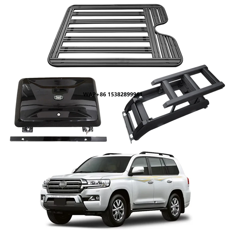 

Guality Aluminum Car Roof Cargo Luggage Roof Rack Side Ladder Side Box for Land Cruiser LC200 2010-2016 2008-2021