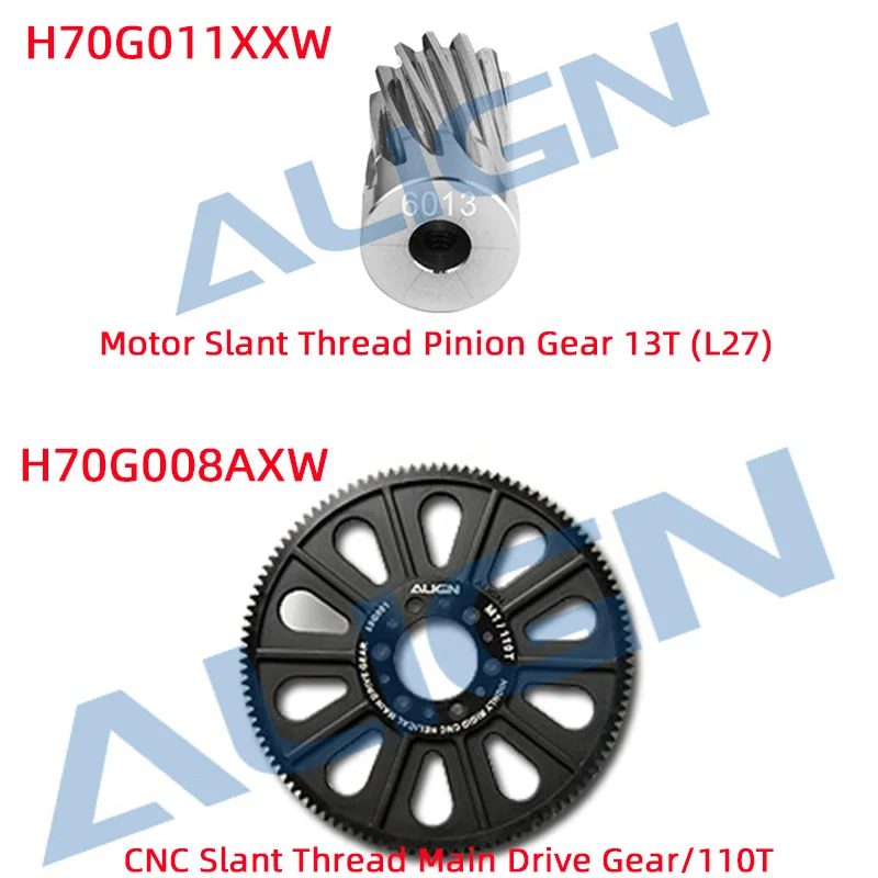 

ALIGN T-REX 700E 800E Motor Slant Thread Pinion Gear 13T (L27) CNC Slant Thread Main Drive Gear/110T RC Helicopter Spare parts