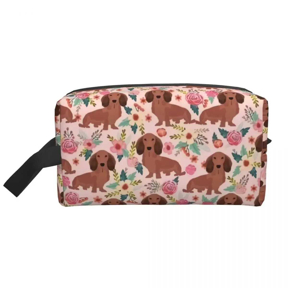 Colorful Dachshund Dog Lovers Travel Cosmetic Bag Badger Sausage Puppy Makeup Toiletry Organizer Ladies Beauty Storage Dopp Kit