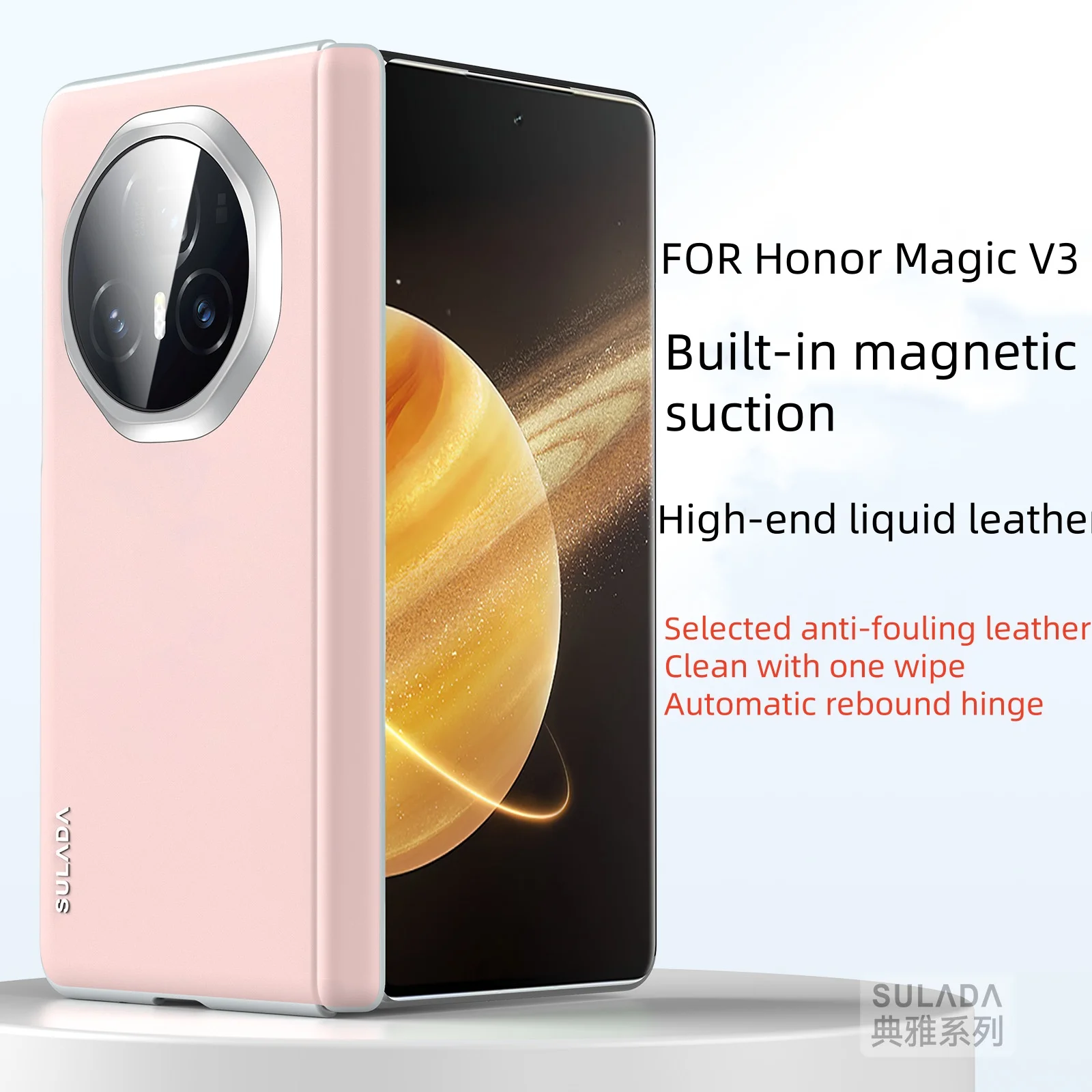 Case For Honor Magic V3 Luxury Liquid Leather Anti-fouling Magnetic Cover For Honor Magic V 3 3V Shockproof Bumper Funda